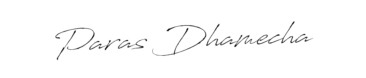 Make a beautiful signature design for name Paras Dhamecha. With this signature (Antro_Vectra) style, you can create a handwritten signature for free. Paras Dhamecha signature style 6 images and pictures png