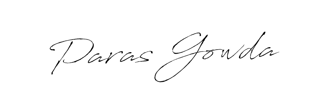 Use a signature maker to create a handwritten signature online. With this signature software, you can design (Antro_Vectra) your own signature for name Paras Gowda. Paras Gowda signature style 6 images and pictures png
