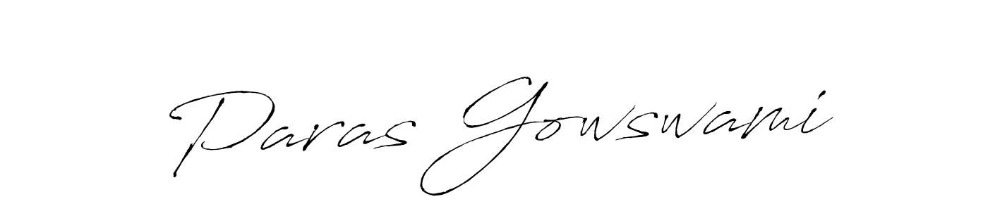 How to make Paras Gowswami name signature. Use Antro_Vectra style for creating short signs online. This is the latest handwritten sign. Paras Gowswami signature style 6 images and pictures png