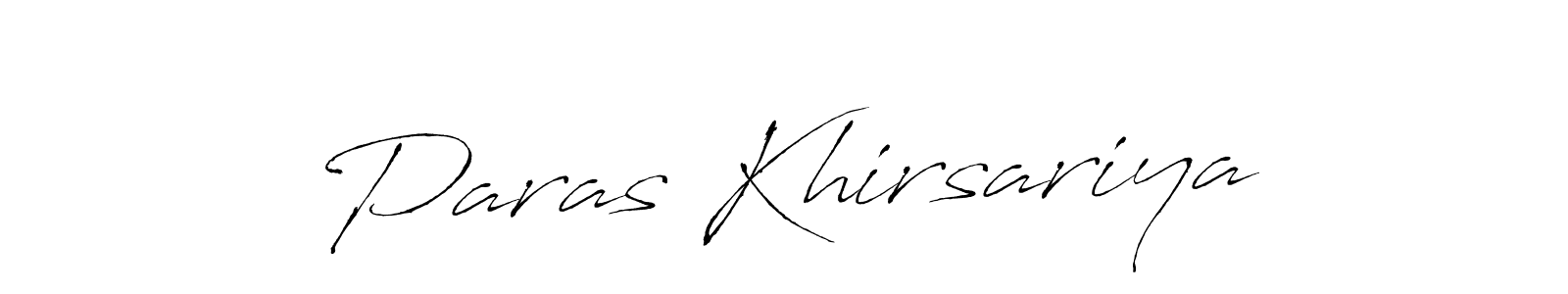 How to make Paras Khirsariya name signature. Use Antro_Vectra style for creating short signs online. This is the latest handwritten sign. Paras Khirsariya signature style 6 images and pictures png