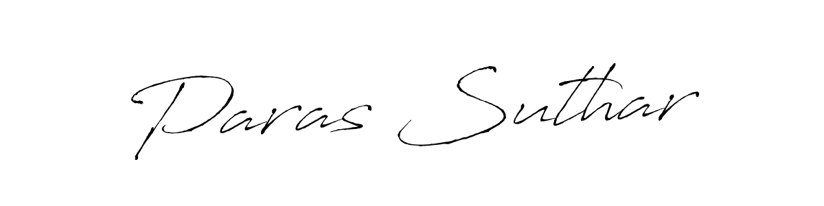 Make a beautiful signature design for name Paras Suthar. With this signature (Antro_Vectra) style, you can create a handwritten signature for free. Paras Suthar signature style 6 images and pictures png