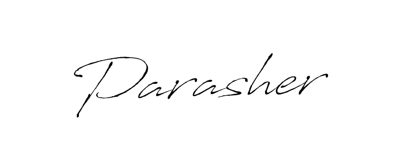 Parasher stylish signature style. Best Handwritten Sign (Antro_Vectra) for my name. Handwritten Signature Collection Ideas for my name Parasher. Parasher signature style 6 images and pictures png