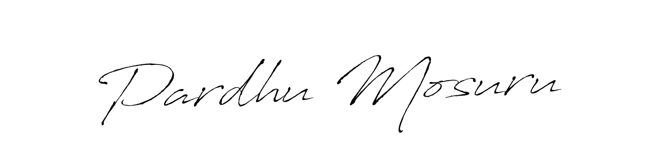 Create a beautiful signature design for name Pardhu Mosuru. With this signature (Antro_Vectra) fonts, you can make a handwritten signature for free. Pardhu Mosuru signature style 6 images and pictures png