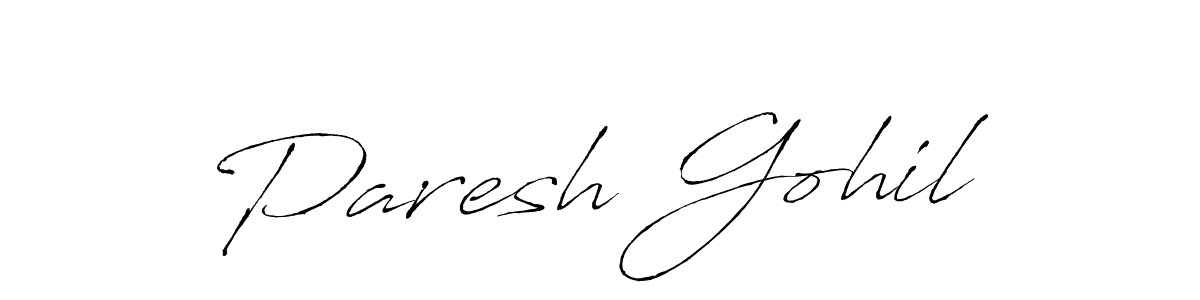 Create a beautiful signature design for name Paresh Gohil. With this signature (Antro_Vectra) fonts, you can make a handwritten signature for free. Paresh Gohil signature style 6 images and pictures png