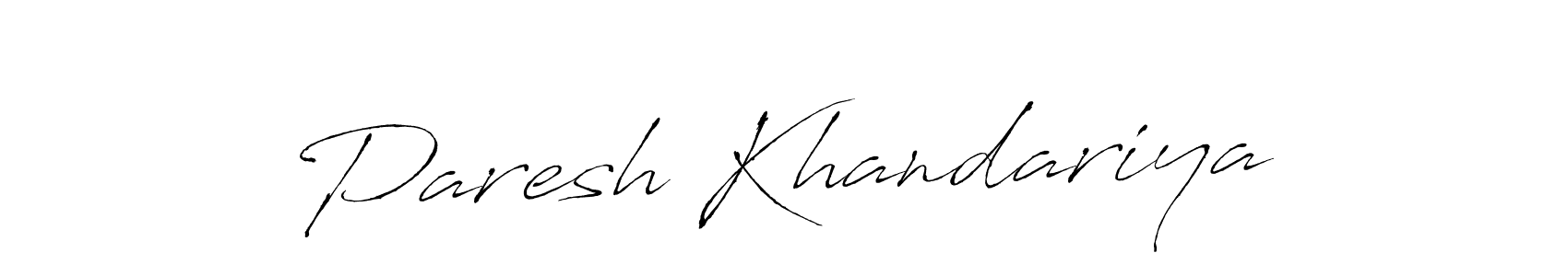 Design your own signature with our free online signature maker. With this signature software, you can create a handwritten (Antro_Vectra) signature for name Paresh Khandariya. Paresh Khandariya signature style 6 images and pictures png