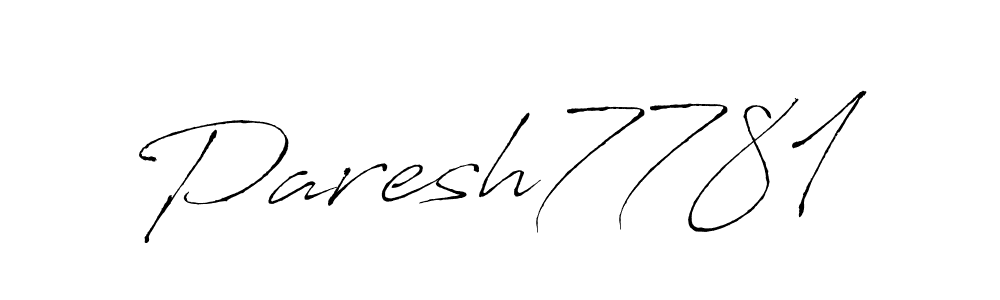 Design your own signature with our free online signature maker. With this signature software, you can create a handwritten (Antro_Vectra) signature for name Paresh7781. Paresh7781 signature style 6 images and pictures png