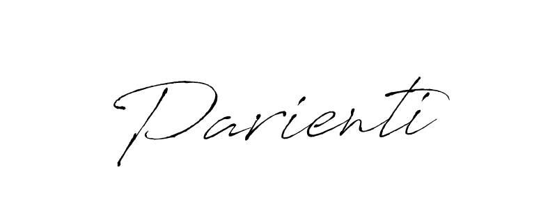 Design your own signature with our free online signature maker. With this signature software, you can create a handwritten (Antro_Vectra) signature for name Parienti. Parienti signature style 6 images and pictures png