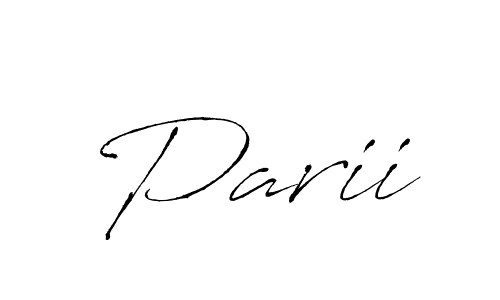 Make a beautiful signature design for name Parii. With this signature (Antro_Vectra) style, you can create a handwritten signature for free. Parii signature style 6 images and pictures png