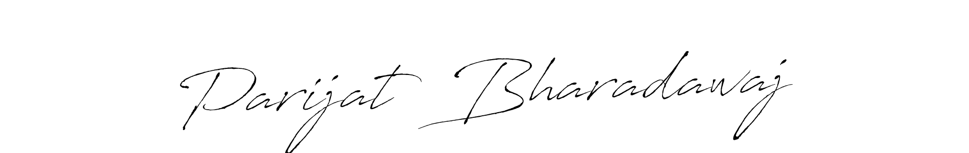 How to make Parijat  Bharadawaj name signature. Use Antro_Vectra style for creating short signs online. This is the latest handwritten sign. Parijat  Bharadawaj signature style 6 images and pictures png