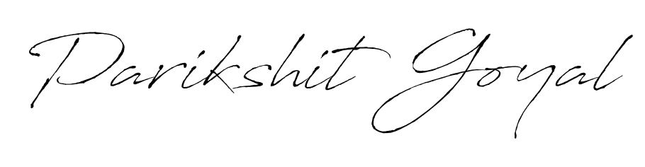A modern signature idea for name Parikshit Goyal using Antro_Vectra font. Clean strokes and elegant curves make it stand out instantly. Parikshit Goyal signature style 6 images and pictures png