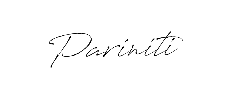 Use a signature maker to create a handwritten signature online. With this signature software, you can design (Antro_Vectra) your own signature for name Pariniti. Pariniti signature style 6 images and pictures png
