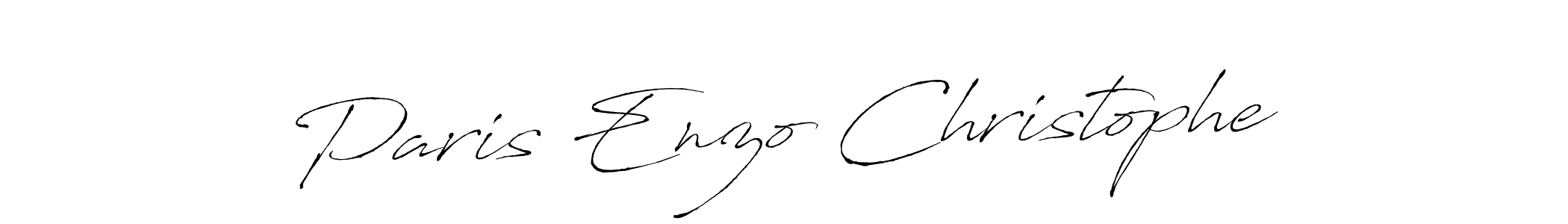 How to make Paris Enzo Christophe name signature. Use Antro_Vectra style for creating short signs online. This is the latest handwritten sign. Paris Enzo Christophe signature style 6 images and pictures png