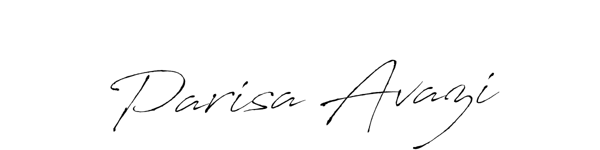 How to make Parisa Avazi name signature. Use Antro_Vectra style for creating short signs online. This is the latest handwritten sign. Parisa Avazi signature style 6 images and pictures png