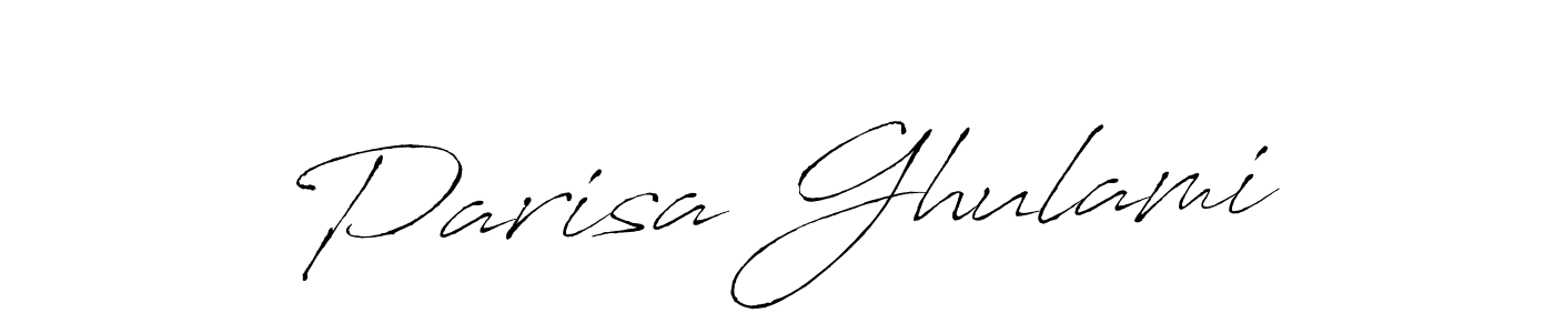 The best way (Antro_Vectra) to make a short signature is to pick only two or three words in your name. The name Parisa Ghulami include a total of six letters. For converting this name. Parisa Ghulami signature style 6 images and pictures png