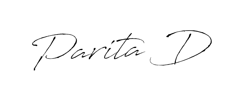 Use a signature maker to create a handwritten signature online. With this signature software, you can design (Antro_Vectra) your own signature for name Parita D. Parita D signature style 6 images and pictures png