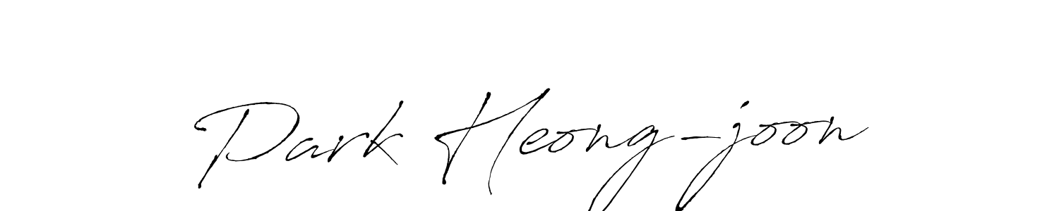 The best way (Antro_Vectra) to make a short signature is to pick only two or three words in your name. The name Park Heong-joon include a total of six letters. For converting this name. Park Heong-joon signature style 6 images and pictures png