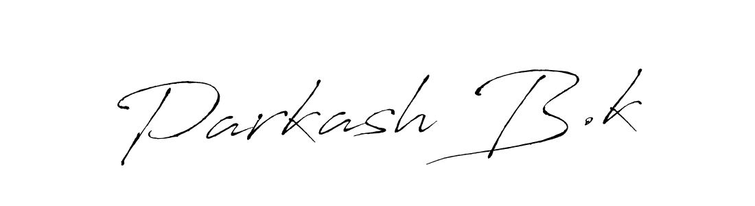 How to make Parkash B.k name signature. Use Antro_Vectra style for creating short signs online. This is the latest handwritten sign. Parkash B.k signature style 6 images and pictures png