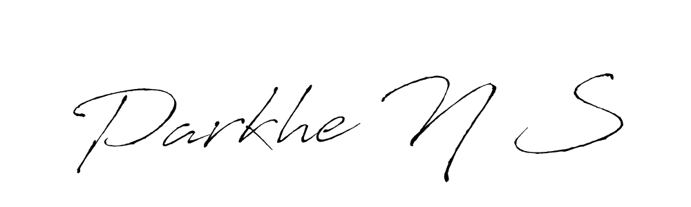 The best way (Antro_Vectra) to make a short signature is to pick only two or three words in your name. The name Parkhe N S include a total of six letters. For converting this name. Parkhe N S signature style 6 images and pictures png