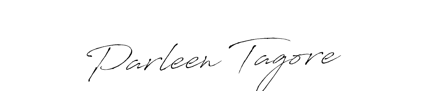 How to make Parleen Tagore name signature. Use Antro_Vectra style for creating short signs online. This is the latest handwritten sign. Parleen Tagore signature style 6 images and pictures png