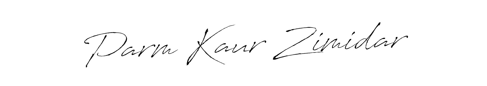 Parm Kaur Zimidar stylish signature style. Best Handwritten Sign (Antro_Vectra) for my name. Handwritten Signature Collection Ideas for my name Parm Kaur Zimidar. Parm Kaur Zimidar signature style 6 images and pictures png