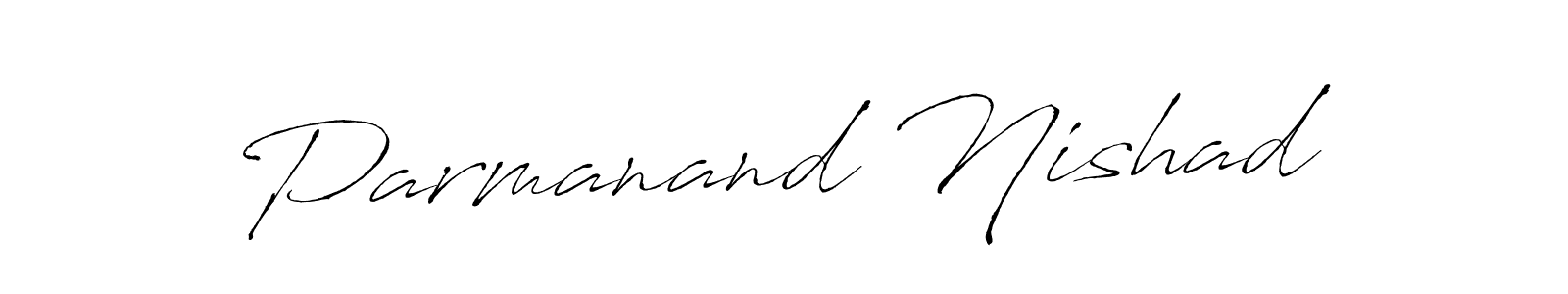 How to make Parmanand Nishad name signature. Use Antro_Vectra style for creating short signs online. This is the latest handwritten sign. Parmanand Nishad signature style 6 images and pictures png