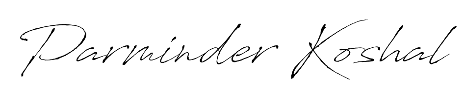 Elevate your brand with a stunning Parminder Koshal eSignature. The Antro_Vectra style provides a balanced, flowing aesthetic for everyday signing. Parminder Koshal signature style 6 images and pictures png