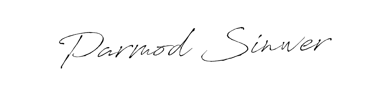 How to make Parmod Sinwer name signature. Use Antro_Vectra style for creating short signs online. This is the latest handwritten sign. Parmod Sinwer signature style 6 images and pictures png