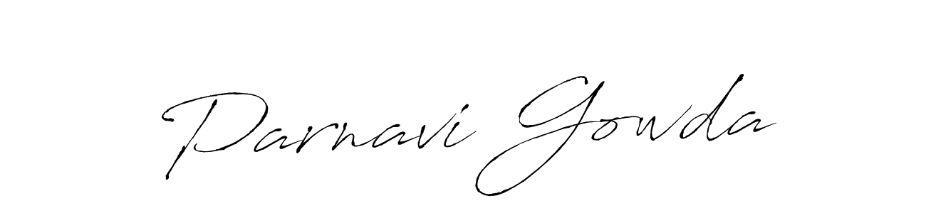 Make a beautiful signature design for name Parnavi Gowda. With this signature (Antro_Vectra) style, you can create a handwritten signature for free. Parnavi Gowda signature style 6 images and pictures png