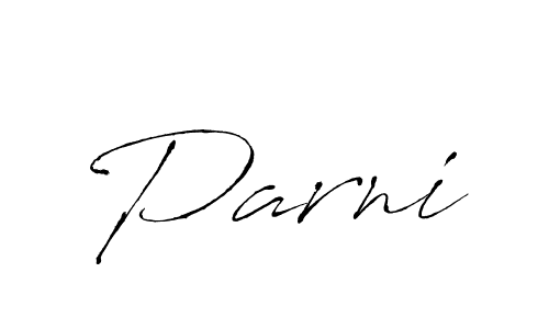 Make a beautiful signature design for name Parni. With this signature (Antro_Vectra) style, you can create a handwritten signature for free. Parni signature style 6 images and pictures png