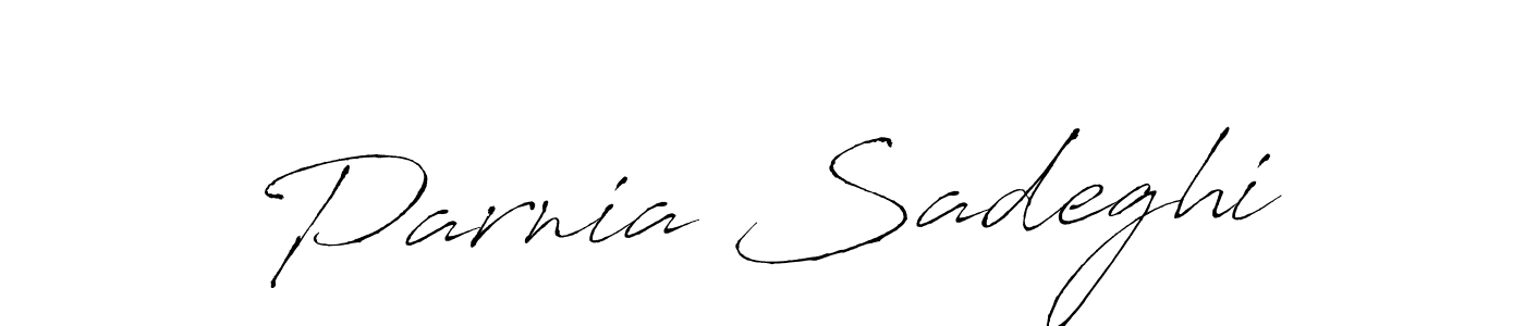 It looks lik you need a new signature style for name Parnia Sadeghi. Design unique handwritten (Antro_Vectra) signature with our free signature maker in just a few clicks. Parnia Sadeghi signature style 6 images and pictures png