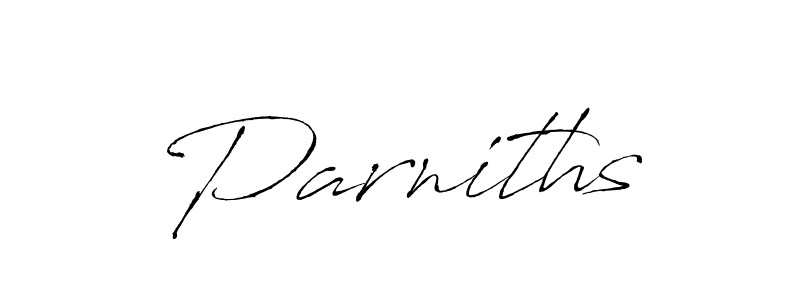 Use a signature maker to create a handwritten signature online. With this signature software, you can design (Antro_Vectra) your own signature for name Parniths. Parniths signature style 6 images and pictures png