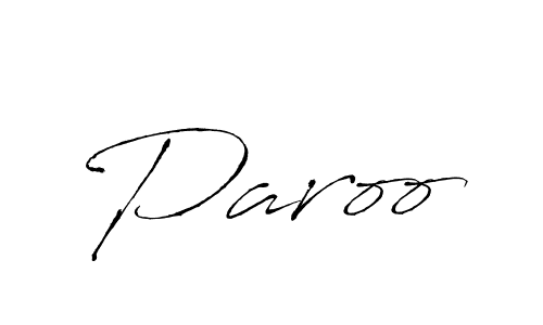 Design your own signature with our free online signature maker. With this signature software, you can create a handwritten (Antro_Vectra) signature for name Paroo. Paroo signature style 6 images and pictures png