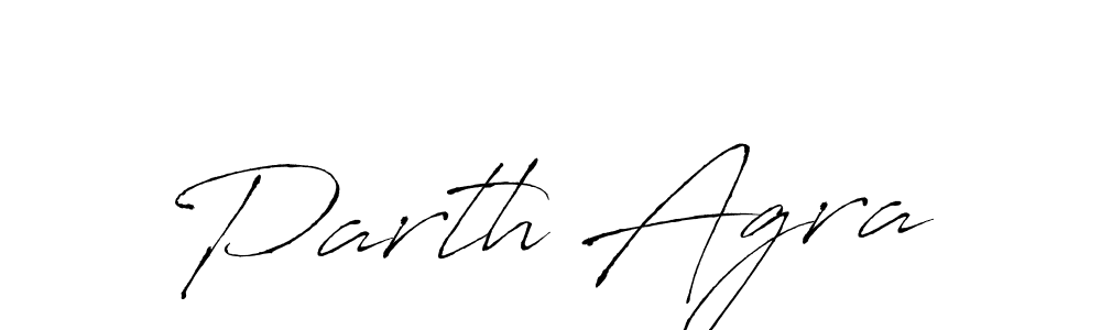 How to make Parth Agra name signature. Use Antro_Vectra style for creating short signs online. This is the latest handwritten sign. Parth Agra signature style 6 images and pictures png