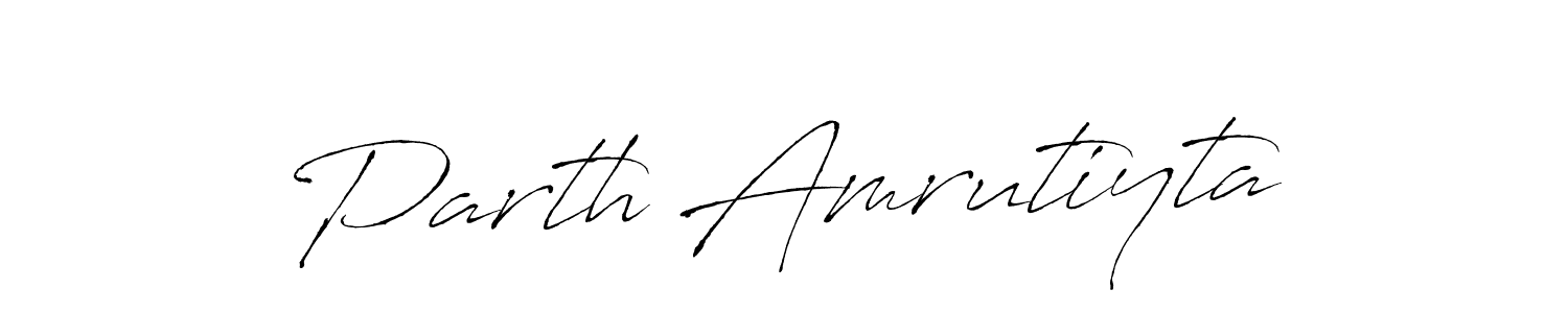 Antro_Vectra is a professional signature style that is perfect for those who want to add a touch of class to their signature. It is also a great choice for those who want to make their signature more unique. Get Parth Amrutiyta name to fancy signature for free. Parth Amrutiyta signature style 6 images and pictures png