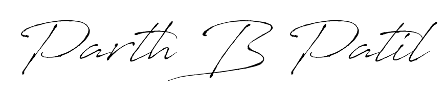 Practice writing Parth B Patil with the flow of Antro_Vectra lettering. A fantastic source of inspiration for developing your personal signature style. Parth B Patil signature style 6 images and pictures png