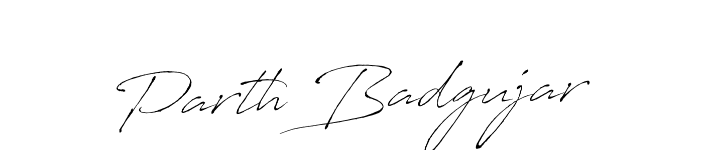 How to make Parth Badgujar name signature. Use Antro_Vectra style for creating short signs online. This is the latest handwritten sign. Parth Badgujar signature style 6 images and pictures png