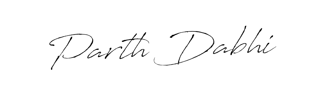 Parth Dabhi stylish signature style. Best Handwritten Sign (Antro_Vectra) for my name. Handwritten Signature Collection Ideas for my name Parth Dabhi. Parth Dabhi signature style 6 images and pictures png