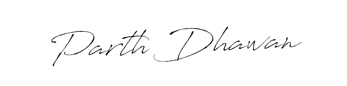 Parth Dhawan stylish signature style. Best Handwritten Sign (Antro_Vectra) for my name. Handwritten Signature Collection Ideas for my name Parth Dhawan. Parth Dhawan signature style 6 images and pictures png