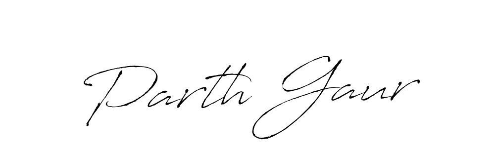 Make a beautiful signature design for name Parth Gaur. With this signature (Antro_Vectra) style, you can create a handwritten signature for free. Parth Gaur signature style 6 images and pictures png