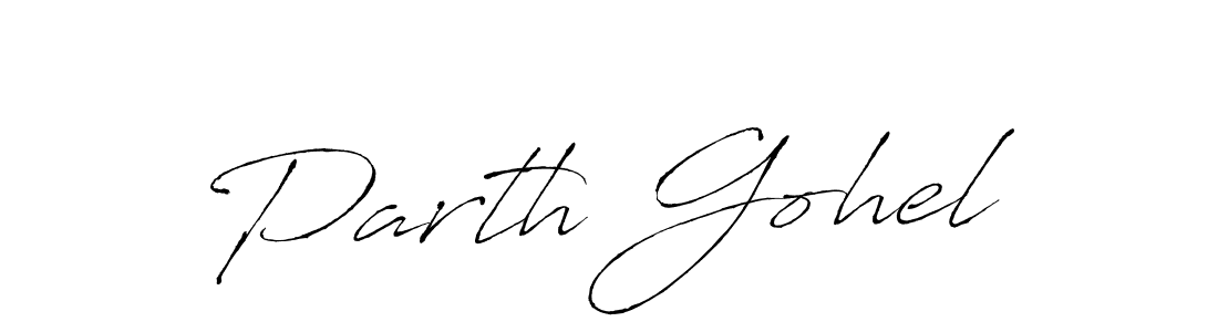 Make a beautiful signature design for name Parth Gohel. With this signature (Antro_Vectra) style, you can create a handwritten signature for free. Parth Gohel signature style 6 images and pictures png