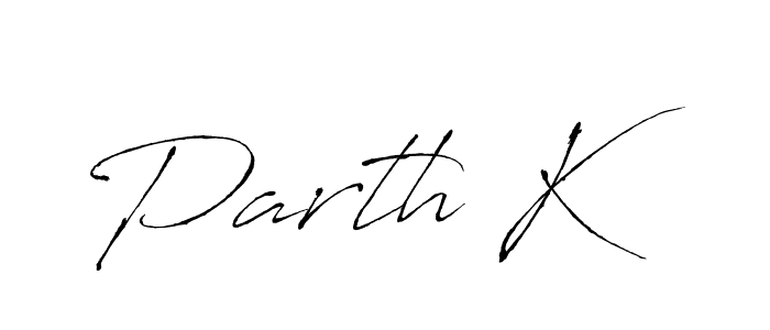 Make a beautiful signature design for name Parth K. With this signature (Antro_Vectra) style, you can create a handwritten signature for free. Parth K signature style 6 images and pictures png