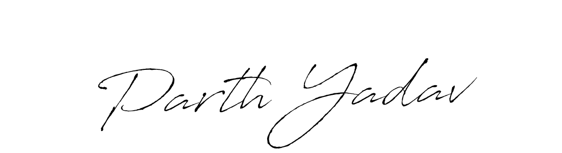 Design your own signature with our free online signature maker. With this signature software, you can create a handwritten (Antro_Vectra) signature for name Parth Yadav. Parth Yadav signature style 6 images and pictures png