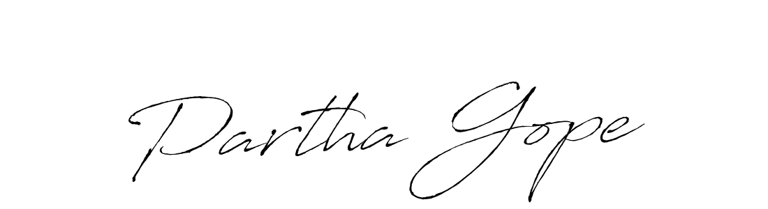 Partha Gope stylish signature style. Best Handwritten Sign (Antro_Vectra) for my name. Handwritten Signature Collection Ideas for my name Partha Gope. Partha Gope signature style 6 images and pictures png