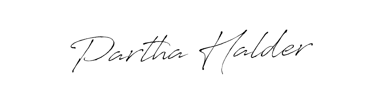 Design your own signature with our free online signature maker. With this signature software, you can create a handwritten (Antro_Vectra) signature for name Partha Halder. Partha Halder signature style 6 images and pictures png