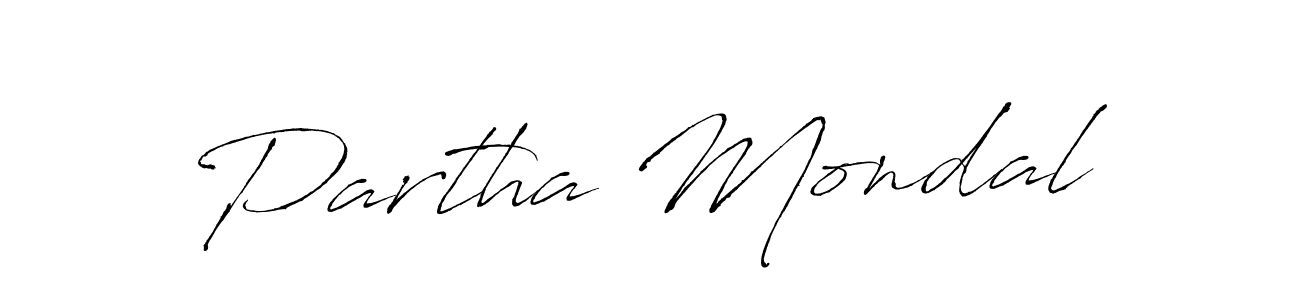 Make a beautiful signature design for name Partha Mondal. With this signature (Antro_Vectra) style, you can create a handwritten signature for free. Partha Mondal signature style 6 images and pictures png