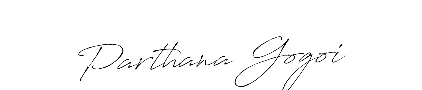 How to make Parthana Gogoi name signature. Use Antro_Vectra style for creating short signs online. This is the latest handwritten sign. Parthana Gogoi signature style 6 images and pictures png