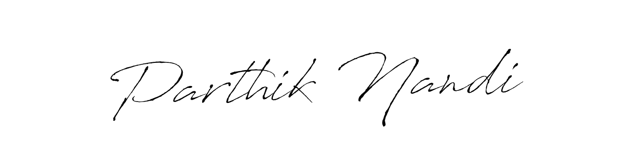 Parthik Nandi stylish signature style. Best Handwritten Sign (Antro_Vectra) for my name. Handwritten Signature Collection Ideas for my name Parthik Nandi. Parthik Nandi signature style 6 images and pictures png