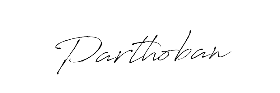 Use a signature maker to create a handwritten signature online. With this signature software, you can design (Antro_Vectra) your own signature for name Parthoban. Parthoban signature style 6 images and pictures png