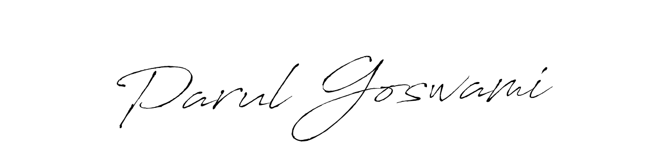 Design your own signature with our free online signature maker. With this signature software, you can create a handwritten (Antro_Vectra) signature for name Parul Goswami. Parul Goswami signature style 6 images and pictures png