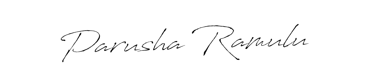 Design your own signature with our free online signature maker. With this signature software, you can create a handwritten (Antro_Vectra) signature for name Parusha Ramulu. Parusha Ramulu signature style 6 images and pictures png